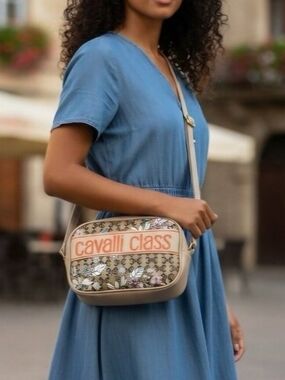 NWT Cavalli Class Lucilla Camera Floral Crossbody Bag